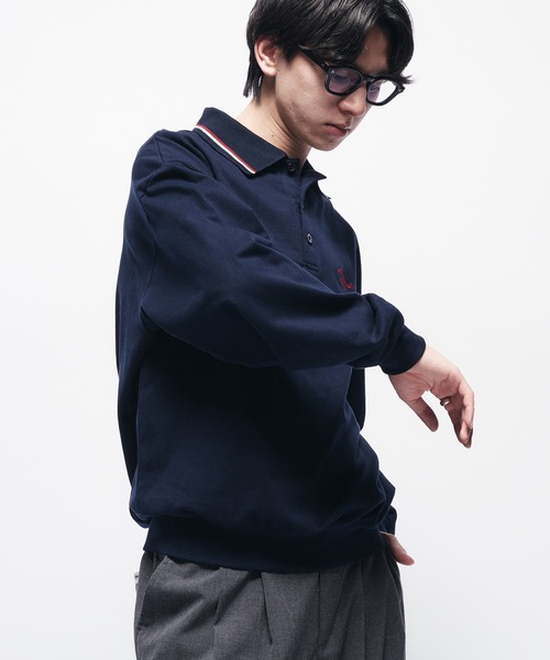 Adoon plain(アドーンプレーン)の「MINI PILE WAVE LOGO POLO / ミニ裏毛ウェーブロゴポロシャツ(ポロシャツ・メンズ・ライトグレー/ブラック/ネイビー・LARGE/MEDIUM)」の7枚目の写真