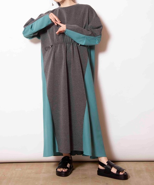 OSMOSIS(オズモーシス)の「2WAY切替ギャザーワンピース(ワンピース・レディース・グレー/ライトグレー/ブラック・ONE SIZE)」の12枚目の写真