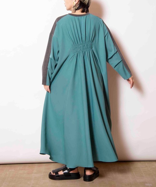 OSMOSIS(オズモーシス)の「2WAY切替ギャザーワンピース(ワンピース・レディース・グレー/ライトグレー/ブラック・ONE SIZE)」の14枚目の写真