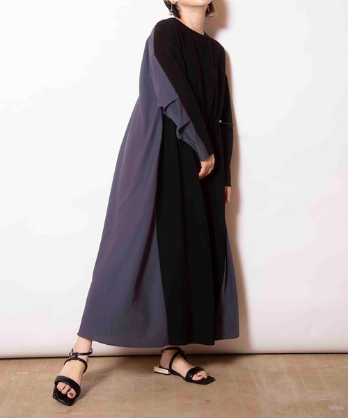 OSMOSIS(オズモーシス)の「2WAY切替ギャザーワンピース(ワンピース・レディース・グレー/ライトグレー/ブラック・ONE SIZE)」の17枚目の写真