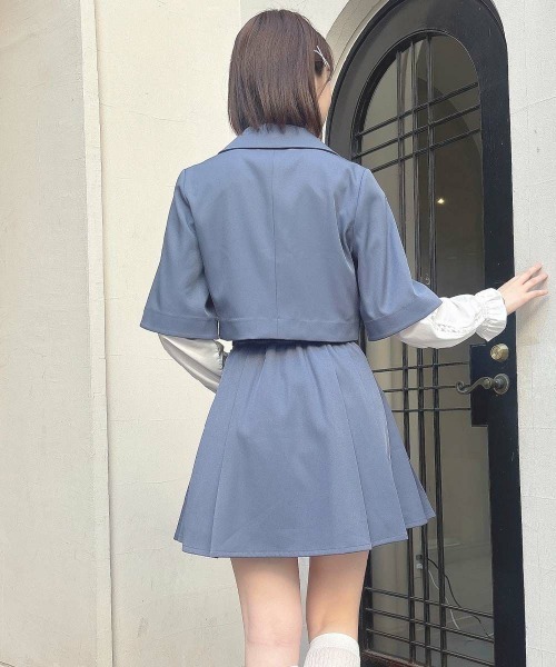 F i.n.t(フィント)の「ハートラペルケープジャケットセットアップ(セットアップ・レディース・アイボリー/グレー・FREE)」の9枚目の写真