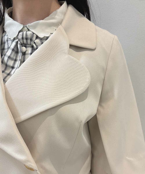 F i.n.t(フィント)の「ハートラペルケープジャケットセットアップ(セットアップ・レディース・アイボリー/グレー・FREE)」の13枚目の写真