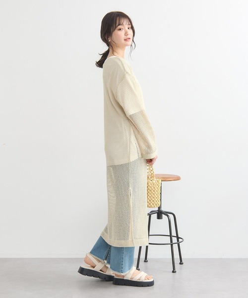 peas メッシュレイヤードワンピース