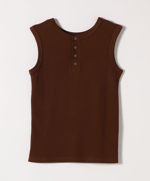 SHIPS any（シップス エニィ）の「SHIPS any:〈洗濯機可能〉ワッフル ヘンリーネック 2WAY ノースリーブ TEE（Tシャツ/カットソー・レディース・ホワイト/ライトグレー/イエロー/ブラウン・ONE SIZE）」の13枚目の写真