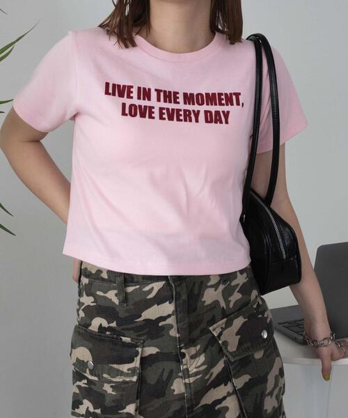 WEGO（ウィゴー）の「WEGO/ロゴラメちびT（Tシャツ/カットソー・レディース・ブラック/ピンク/ホワイト・FREE）」の12枚目の写真