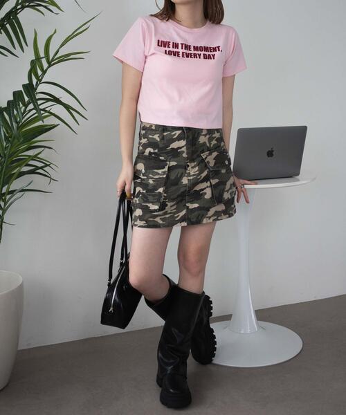 WEGO（ウィゴー）の「WEGO/ロゴラメちびT（Tシャツ/カットソー・レディース・ブラック/ピンク/ホワイト・FREE）」の15枚目の写真