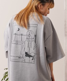 ガール&クロネコ スエードTシャツ / Girl & Kuroneko Suede T-Shirt