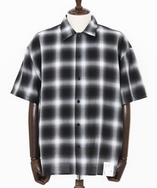 CAMBIO(カンビオ)の「mhs2366- Cotton Ombre Check Shirts オンブレチェックシャツ(シャツ/ブラウス・メンズ・ホワイト×ブラック/ブラック×ホワイト・M/L)」の11枚目の写真