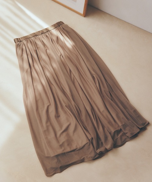 セール】【洗える】ブライトネスヤーン サイドプリーツスカート