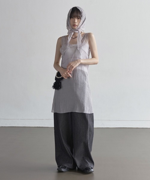 UNE MANSION(ユヌマンション)の「2WAY仕様スカーフ&ラップスカートSETイブニングビスチェレイヤードシースルーワンピース(ワンピース・レディース・ブラウン/チャコール/アイボリー・FREE)」の16枚目の写真