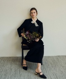 LE'RURE（リルアー）の「Melange collarless jacket（ノーカラージャケット）」