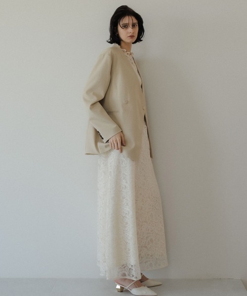 ★新品★ LE’RURE Melange collarless ジャケット Melange collarless jacket（ノーカラージャケット）｜LE'RURE