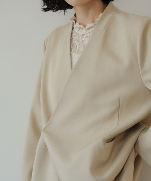 Wi 　LE’RURE Melange collarless ジャケット LE'RURE ジャケット ノーカラージャケット Melange collarless jacket