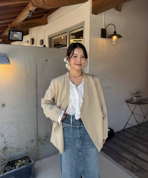 Melange collarless jacket（ノーカラージャケット）｜LE'RURE