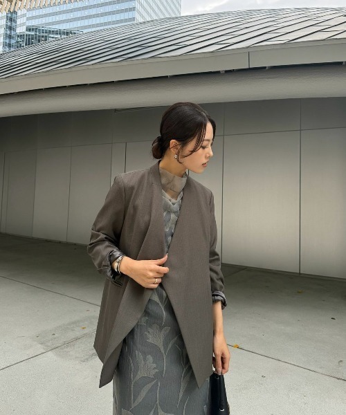 Melange collarless jacket（ノーカラージャケット）｜LE'RURE