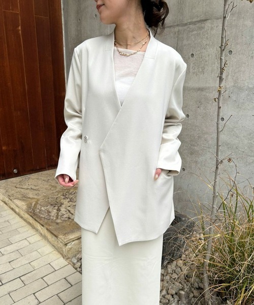 Melange collarless jacket（ノーカラージャケット）｜LE'RURE