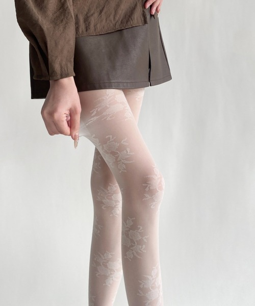 Burner（バーナー）の「【OKUOKU　0909】レースタイツ  ストッキング oku-tights-g2-9（タイツ/ストッキング・レディース・ホワイト系その他3/ホワイト系その他2/グレー系その他3/ブラック系その他5/ブラック系その他2/ベージュ系その他5/ホワイト/ブラック/ホワイト系その他5/ブルー系その他4/レッド系その他4/ホワイト系その他4/ブルー系4/ブラック系その他4/パープル系その他4・FREE）」の3枚目の写真