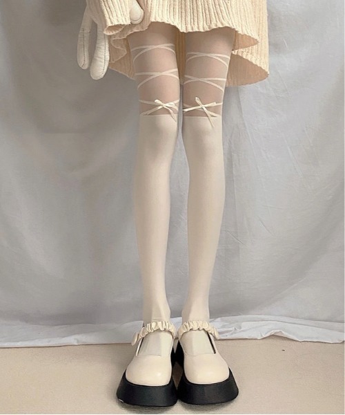 Burner（バーナー）の「【OKUOKU　0909】レースタイツ  ストッキング oku-tights-g2-9（タイツ/ストッキング・レディース・ホワイト系その他3/ホワイト系その他2/グレー系その他3/ブラック系その他5/ブラック系その他2/ベージュ系その他5/ホワイト/ブラック/ホワイト系その他5/ブルー系その他4/レッド系その他4/ホワイト系その他4/ブルー系4/ブラック系その他4/パープル系その他4・FREE）」の11枚目の写真