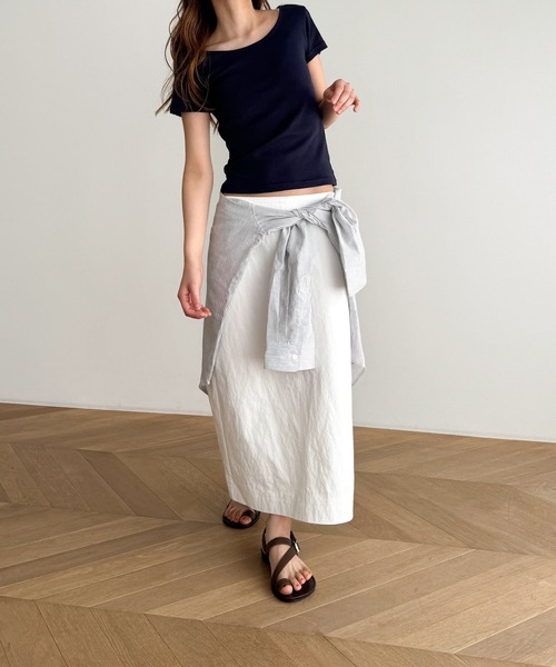 CANAL JEAN(キャナルジーン)の「El mar コットンラウンドネックTシャツ(Tシャツ/カットソー・レディース・ネイビー/ホワイト/ブラック/レッド・ONE SIZE)」の7枚目の写真