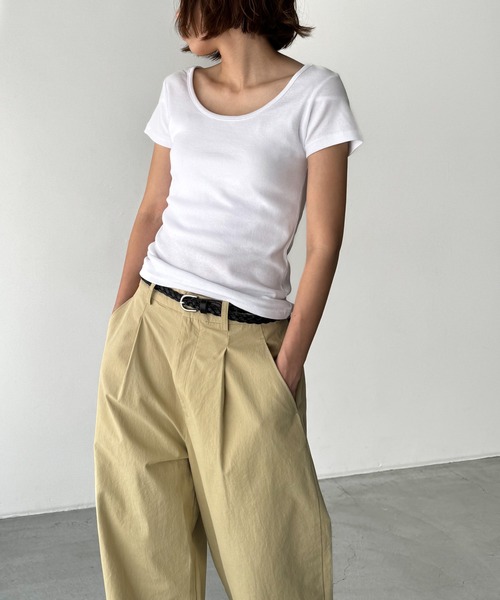 CANAL JEAN(キャナルジーン)の「El mar コットンラウンドネックTシャツ(Tシャツ/カットソー・レディース・ネイビー/ホワイト/ブラック/レッド・ONE SIZE)」の8枚目の写真