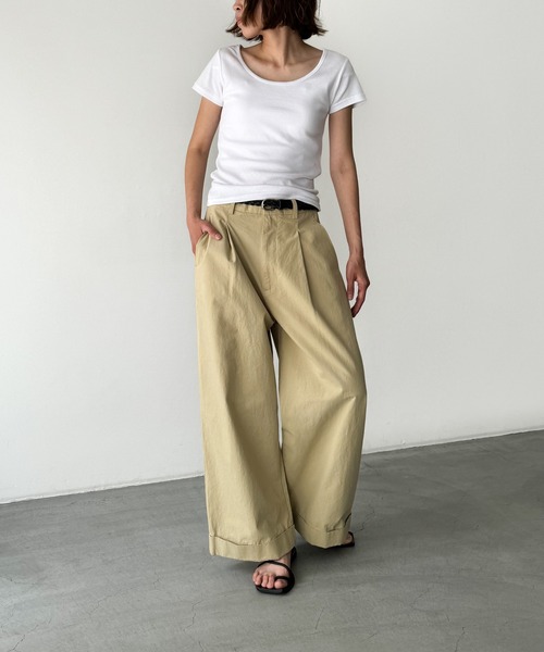 CANAL JEAN(キャナルジーン)の「El mar コットンラウンドネックTシャツ(Tシャツ/カットソー・レディース・ネイビー/ホワイト/ブラック/レッド・ONE SIZE)」の10枚目の写真