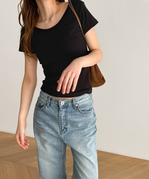 CANAL JEAN(キャナルジーン)の「El mar コットンラウンドネックTシャツ(Tシャツ/カットソー・レディース・ネイビー/ホワイト/ブラック/レッド・ONE SIZE)」の11枚目の写真