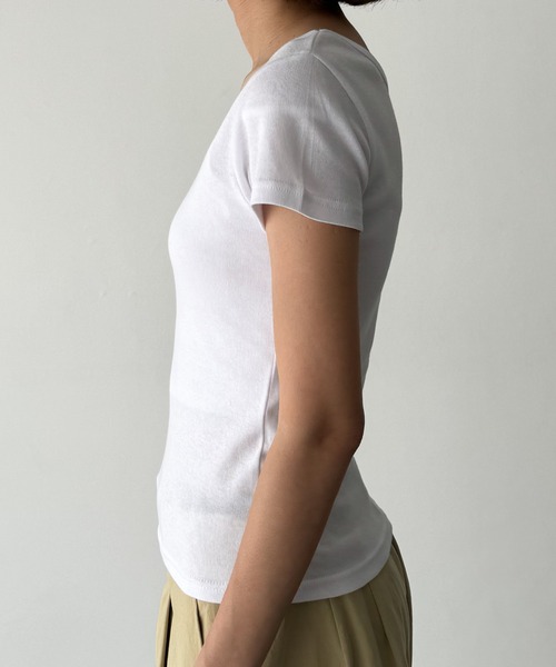 CANAL JEAN(キャナルジーン)の「El mar コットンラウンドネックTシャツ(Tシャツ/カットソー・レディース・ネイビー/ホワイト/ブラック/レッド・ONE SIZE)」の15枚目の写真