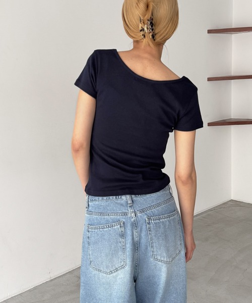 CANAL JEAN(キャナルジーン)の「El mar コットンラウンドネックTシャツ(Tシャツ/カットソー・レディース・ネイビー/ホワイト/ブラック/レッド/グレー/アッシュ/ブラウン/チャコールグレー・ONE SIZE)」の16枚目の写真