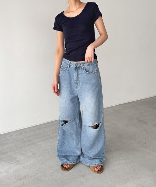 CANAL JEAN(キャナルジーン)の「El mar コットンラウンドネックTシャツ(Tシャツ/カットソー・レディース・ネイビー/ホワイト/ブラック/レッド/グレー/アッシュ/ブラウン/チャコールグレー・ONE SIZE)」の17枚目の写真