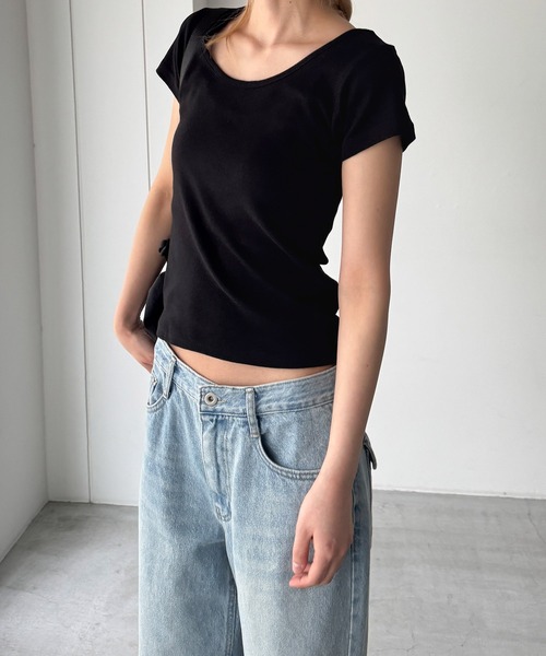 CANAL JEAN(キャナルジーン)の「El mar コットンラウンドネックTシャツ(Tシャツ/カットソー・レディース・ネイビー/ホワイト/ブラック/レッド/グレー/アッシュ/ブラウン/チャコールグレー・ONE SIZE)」の12枚目の写真