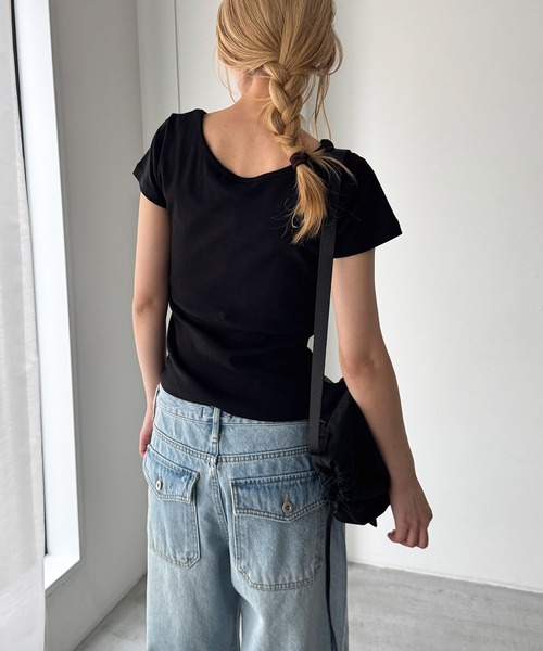 CANAL JEAN(キャナルジーン)の「El mar コットンラウンドネックTシャツ(Tシャツ/カットソー・レディース・ネイビー/ホワイト/ブラック/レッド/グレー/アッシュ/ブラウン/チャコールグレー・ONE SIZE)」の13枚目の写真