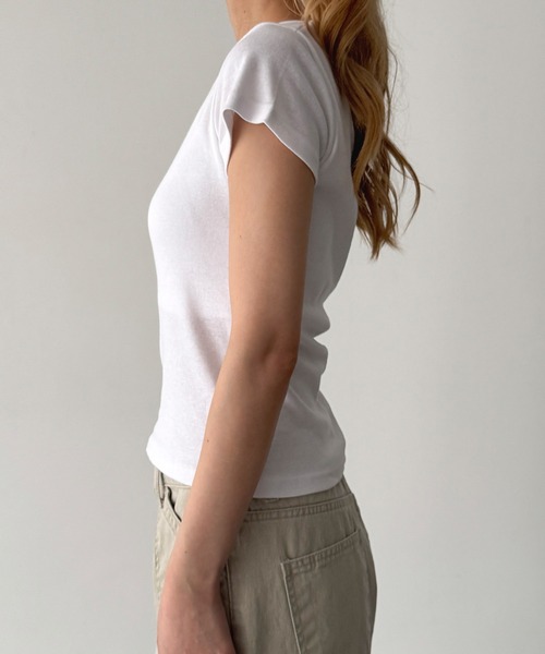 CANAL JEAN(キャナルジーン)の「El mar コットンラウンドネックTシャツ(Tシャツ/カットソー・レディース・ネイビー/ホワイト/ブラック/レッド/グレー/アッシュ/ブラウン/チャコールグレー・ONE SIZE)」の19枚目の写真
