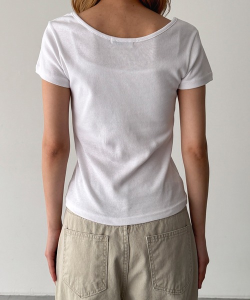 CANAL JEAN(キャナルジーン)の「El mar コットンラウンドネックTシャツ(Tシャツ/カットソー・レディース・ネイビー/ホワイト/ブラック/レッド/グレー/アッシュ/ブラウン/チャコールグレー・ONE SIZE)」の20枚目の写真
