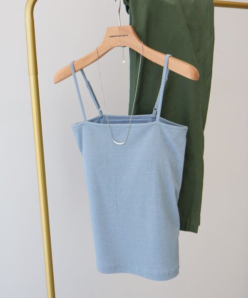 AMERICAN HOLIC（アメリカンホリック）の「カップ付きラメリブキャミソール（キャミソール・レディース・ライトベージュ/チャコールグレー/ブルー/オフホワイト/ライトグレー・M/L）」の20枚目の写真
