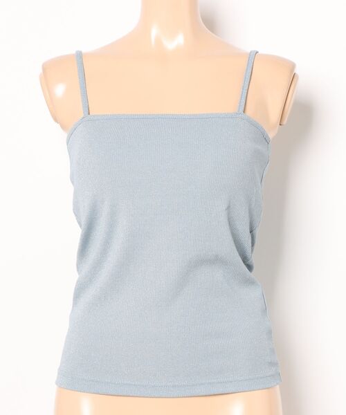AMERICAN HOLIC（アメリカンホリック）の「カップ付きラメリブキャミソール（キャミソール・レディース・ライトベージュ/チャコールグレー/ブルー/オフホワイト/ライトグレー・M/L）」の7枚目の写真