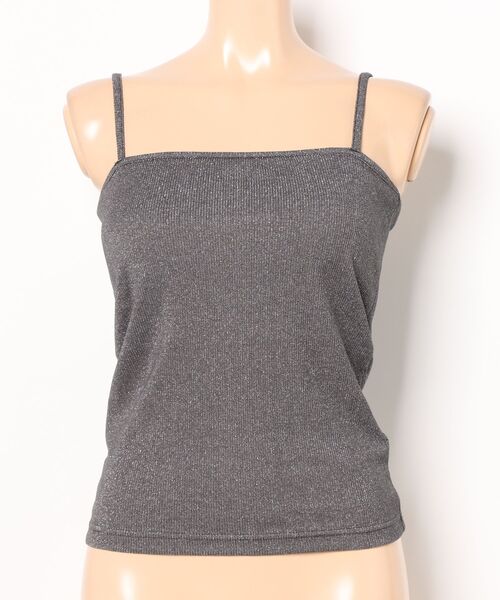 AMERICAN HOLIC（アメリカンホリック）の「カップ付きラメリブキャミソール（キャミソール・レディース・ライトベージュ/チャコールグレー/ブルー/オフホワイト/ライトグレー・M/L）」の8枚目の写真