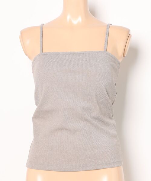 AMERICAN HOLIC（アメリカンホリック）の「カップ付きラメリブキャミソール（キャミソール・レディース・ライトベージュ/チャコールグレー/ブルー/オフホワイト/ライトグレー・M/L）」の9枚目の写真