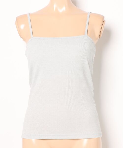 AMERICAN HOLIC（アメリカンホリック）の「カップ付きラメリブキャミソール（キャミソール・レディース・ライトベージュ/チャコールグレー/ブルー/オフホワイト/ライトグレー・M/L）」の11枚目の写真