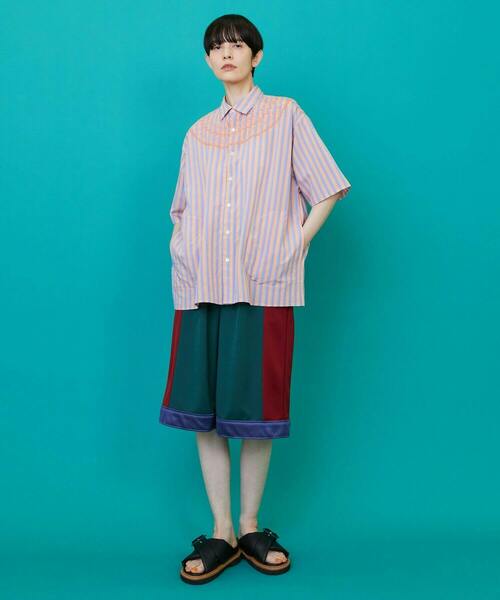 FRAPBOIS（フラボア）の「ストラックシャツ（シャツ/ブラウス・レディース・パープル系その他/ブルー系その他・1/2）」の4枚目の写真