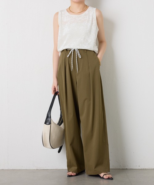 COLLAGE GALLARDAGALANTE（コラージュガリャルダガランテ）の「ドロストライトチノパンツ（チノパンツ・レディース・ベージュ/カーキ・FREE）」の12枚目の写真