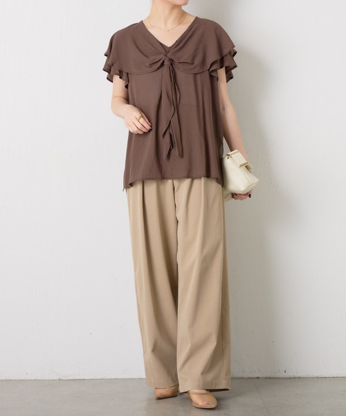 COLLAGE GALLARDAGALANTE（コラージュガリャルダガランテ）の「ドロストライトチノパンツ（チノパンツ・レディース・ベージュ/カーキ・FREE）」の3枚目の写真