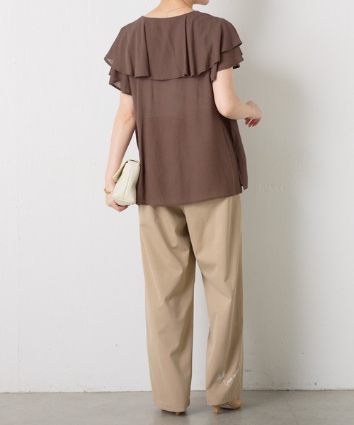 COLLAGE GALLARDAGALANTE（コラージュガリャルダガランテ）の「ドロストライトチノパンツ（チノパンツ・レディース・ベージュ/カーキ・FREE）」の10枚目の写真