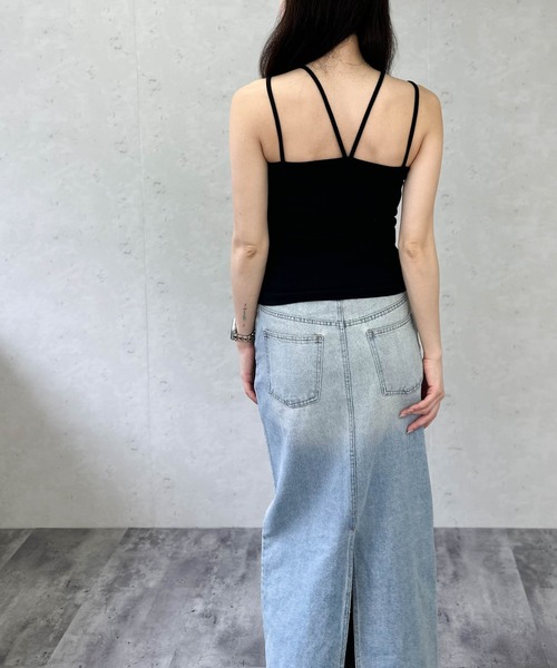 Per sist ence(パーシエンス)の「テレコレイヤード風キャミソール/カップ付き(キャミソール・レディース・イエロー/ブラック/ブラウン/オフホワイト・ONE SIZE)」の12枚目の写真
