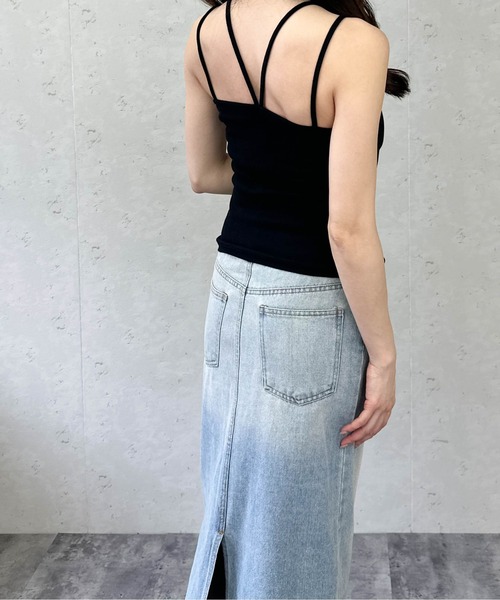Per sist ence(パーシエンス)の「テレコレイヤード風キャミソール/カップ付き(キャミソール・レディース・イエロー/ブラック/ブラウン/オフホワイト・ONE SIZE)」の13枚目の写真