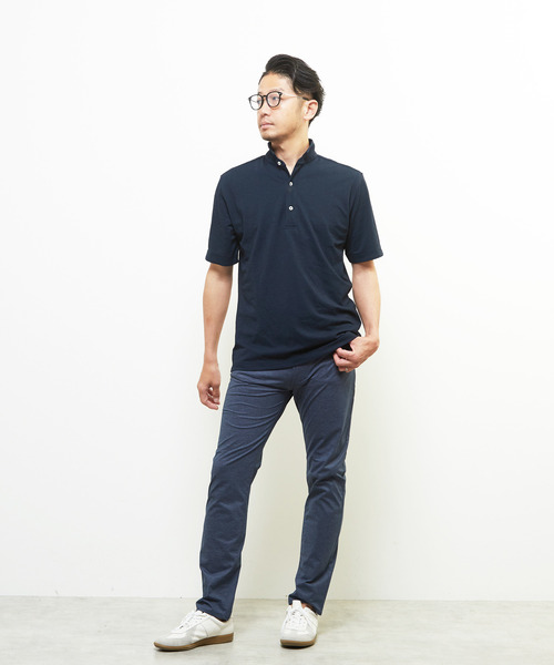 MEN'S MELROSE（メンズメルローズ）の「ドットジャージープリントツイル スリムテーパード5ポケットパンツ（その他パンツ・メンズ・ネイビー/チャコールグレー・3/4/5/2）」の11枚目の写真