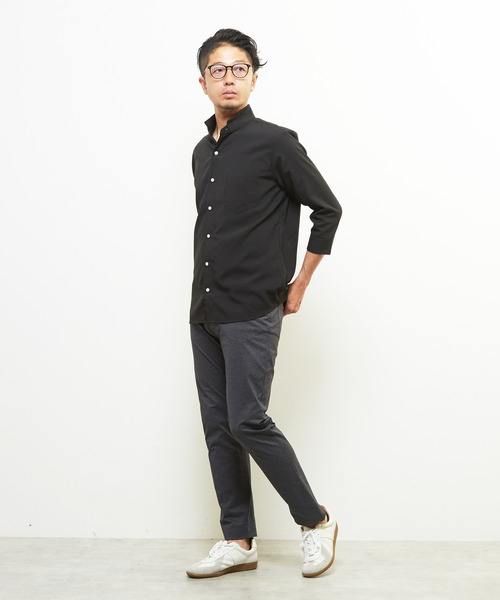 MEN'S MELROSE（メンズメルローズ）の「ドットジャージープリントツイル スリムテーパード5ポケットパンツ（その他パンツ・メンズ・ネイビー/チャコールグレー・3/4/5/2）」の16枚目の写真