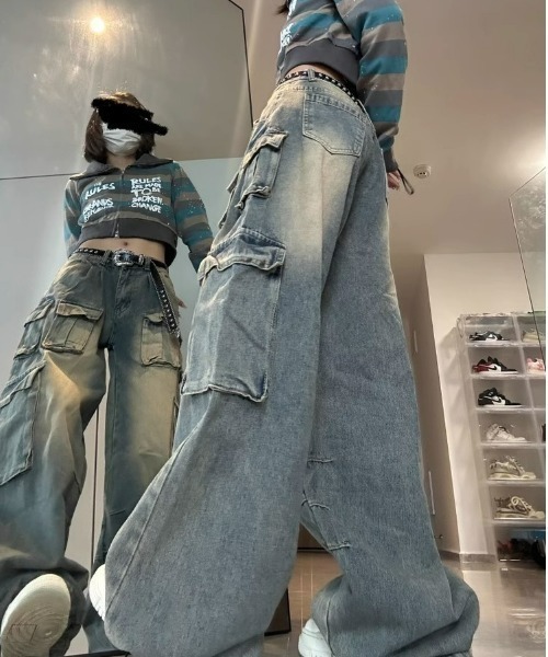 REBALANCE(リバランス)の「デニムカーゴパンツ(カーゴパンツ・レディース・A・LARGE/MEDIUM)」の4枚目の写真