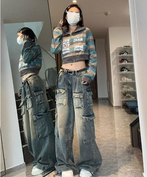 REBALANCE(リバランス)の「デニムカーゴパンツ(カーゴパンツ・レディース・A・LARGE/MEDIUM)」の5枚目の写真