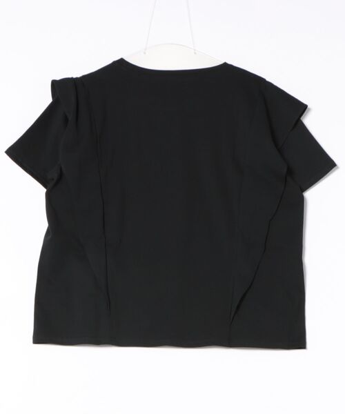 each（イーチ）の「ラッフルフリルスリーブコンパクトTシャツ（Tシャツ/カットソー・レディース・ホワイト/ブラック・FREE）」の15枚目の写真