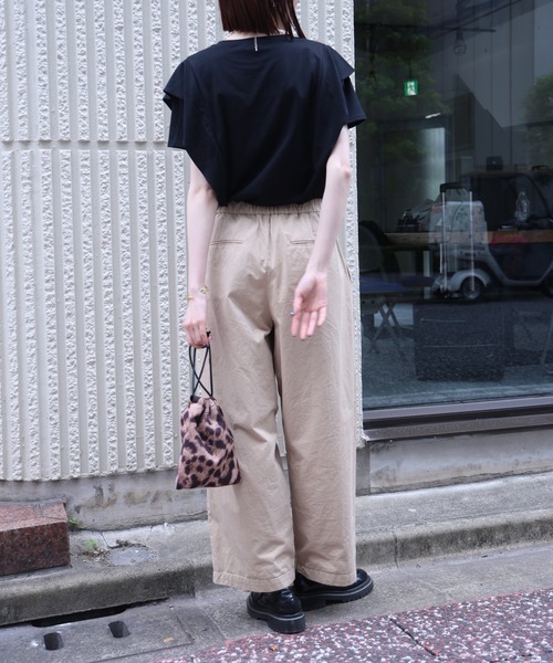 each（イーチ）の「ラッフルフリルスリーブコンパクトTシャツ（Tシャツ/カットソー・レディース・ホワイト/ブラック・FREE）」の11枚目の写真